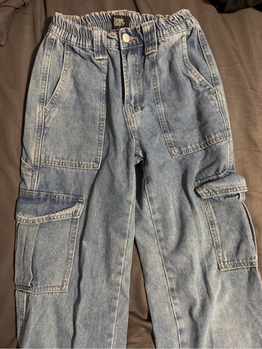Women’s Light Blue Cargo Jeans